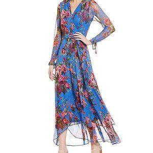 Betsey Johnson Blue Floral Wrap Dress